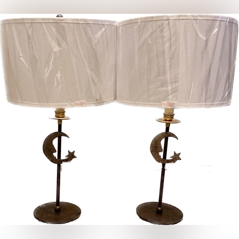 Pair Of Rustic Iron Lamps